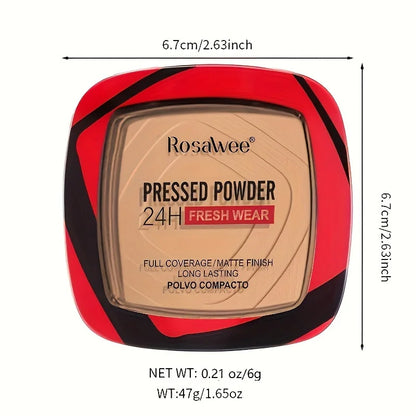 Matte Pressed Powder Foundation with Puff - 24H Weightless Finishing Powder