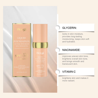 Liquid Face Foundation Spf 50 Temperature Change High Coverage Makeup Base Waterproof Hydrating Foundation Cosmetics Makeup - Shello's Creative Boutique