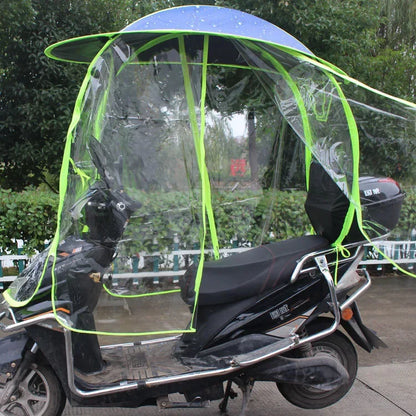 Fully Enclosed Electric Vehicle Canopy – Removable Rainproof Motorcycle Parasol with Metal Bracket