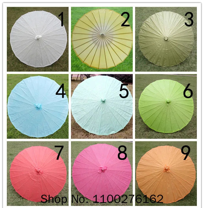 70cm Chinese Fabric Parasol — Traditional Bamboo Dance Umbrella for Weddings & Props