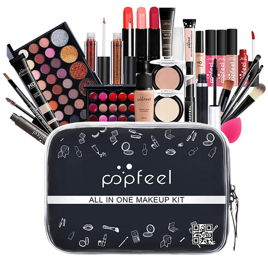 Christmas Makeup Gift Box Foundation Eyeshadow Powder Long Lasting Lip Ink 27 Pieces Birthday Gifts Makeup for Women Full Kit - Shello's Creative Boutique