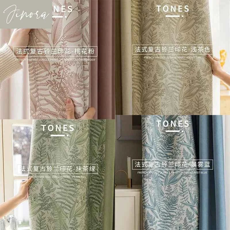 Custom Size French Spliced curtains for Living Room Bedroom Light Luxury Blackout Curtains Thickened Chenille White Tulle