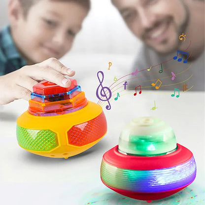 8cm Gyroscope Children Toys Music Luminous Magic Rotating Launch Cartoon Colorful Flashing Spinning Top Children Toys Shello's Creative Boutique