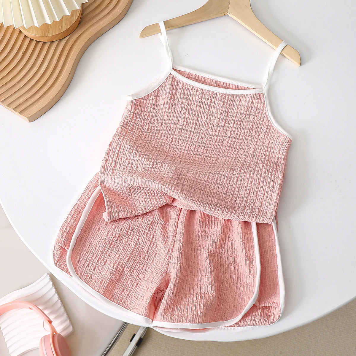 2025 New Girls Suspender Vest Set Summer Baby Thin Style Shorts Girls Clothes Children Clothing Set Shello's Creative Boutique