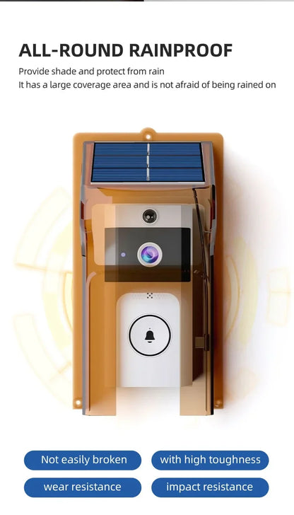 Outdoor Solar Wireless Video Doorbell with WiFi & Waterproof Cover