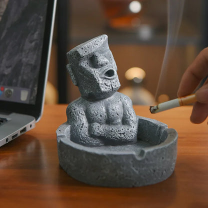 Moai Stone Resin Ashtray – Funny Decorative Desktop Cigarette Tray