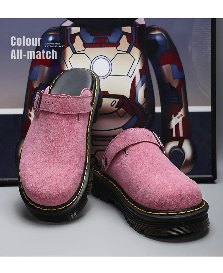 Men's Summer Half Slippers - Non-Slip Beach Clogs Casual Leather Sandals