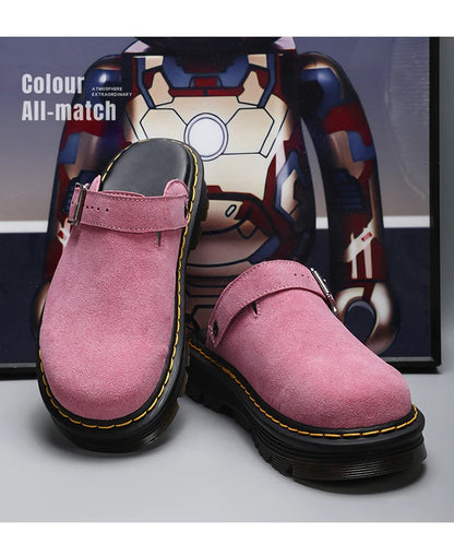 Men's Summer Half Slippers - Non-Slip Beach Clogs Casual Leather Sandals