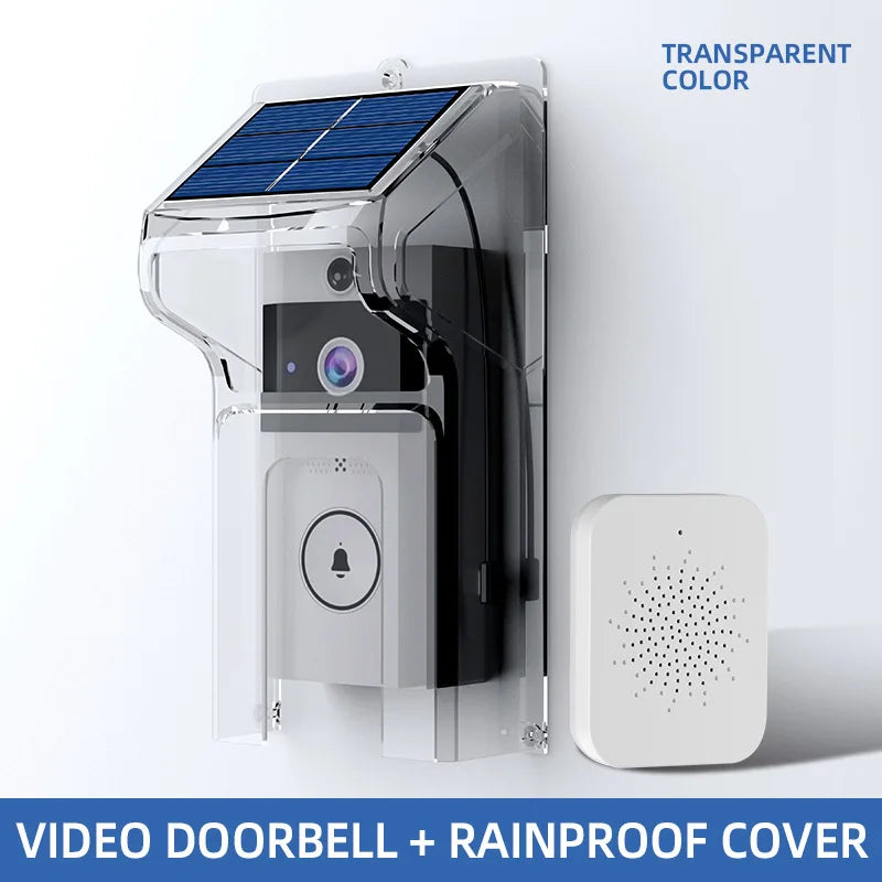 Solar Wireless Smart Video Doorbell HD with Rain Cover & WiFi