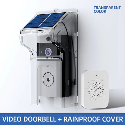 Solar Wireless Smart Video Doorbell HD with Rain Cover & WiFi
