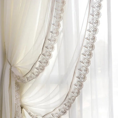 French Luxury Embroidered Chenille Curtains – Romantic Blackout Drapes - Shello's Creative Boutique