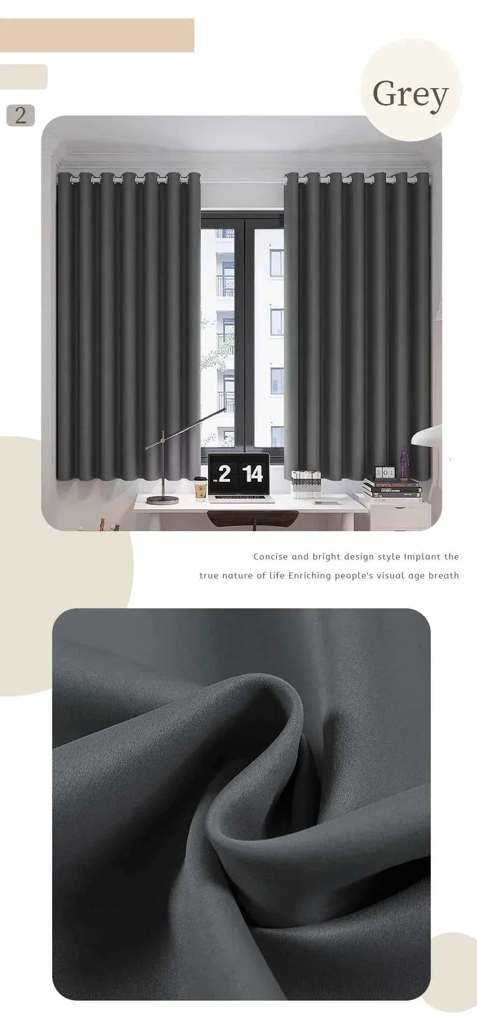 Modern Blackout Curtains - Thermal Insulated Short Drapes for Kitchen & Bedroom (95% Light Blocking) - Shello's Creative Boutique