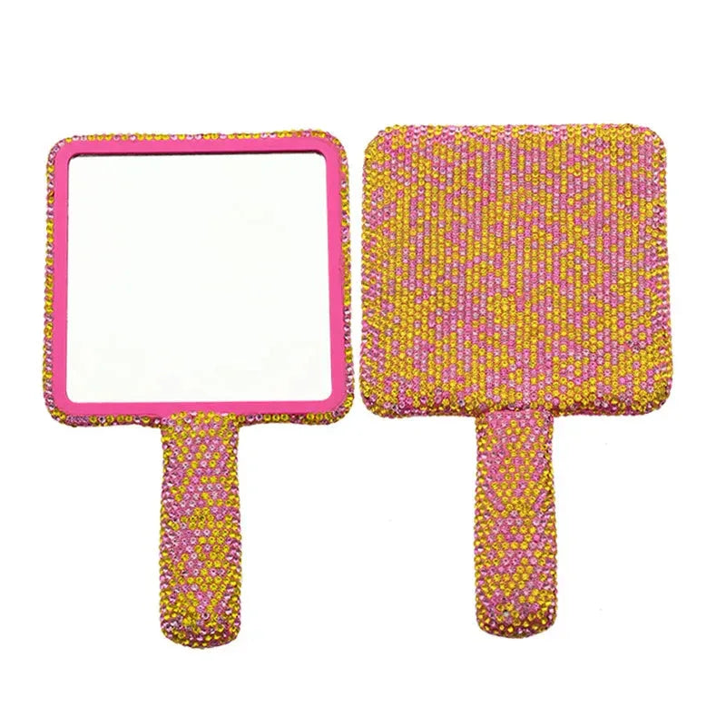 Luxury Diamond Hand Mirror - Heart-Shaped Handheld Vanity Makeup Mirror - Shello's Creative Boutique