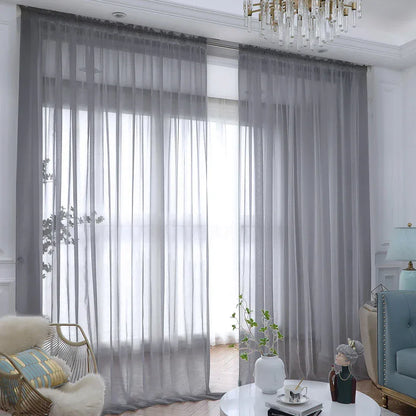 Sheer White Tulle Curtains – Elegant Voile Window Drapes - Shello's Creative Boutique