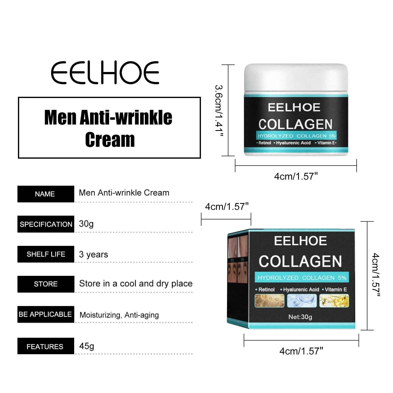 Collagen Creams For Men Smooth Wrinkle Firming Lifting Moisturizing Hyaluronic Acid Brightening Facial Cream Facial Skin Care