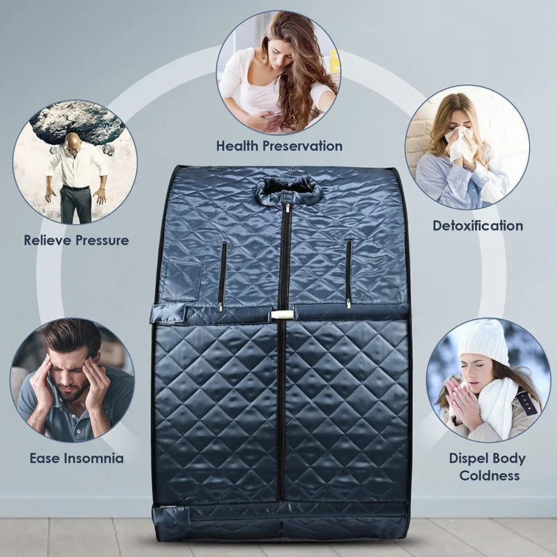 Portable 3L Steam Sauna Tent – 1000W Foldable Home Spa with Remote Control & Chair