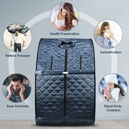 Portable 3L Steam Sauna Tent – 1000W Foldable Home Spa with Remote Control & Chair