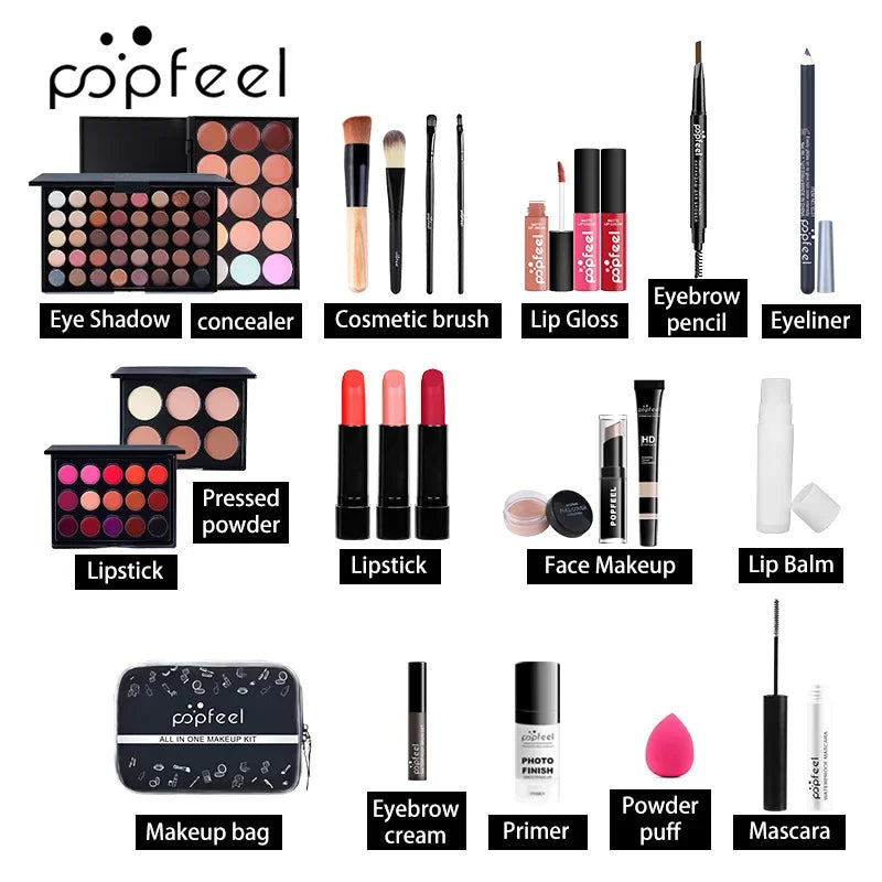Professional Makeup Set Full Makeup Kit Eye Shadow Blush Foundation Face Powder Makeup Case Korean Cosmetic Christmas Gifts - Shello's Creative Boutique