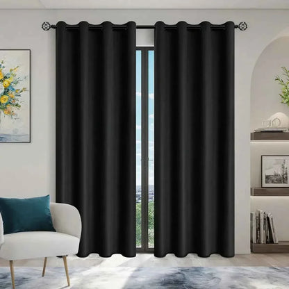 Solid Blackout Curtains with Grommets - Total Privacy Drapes for Bedroom - Shello's Creative Boutique