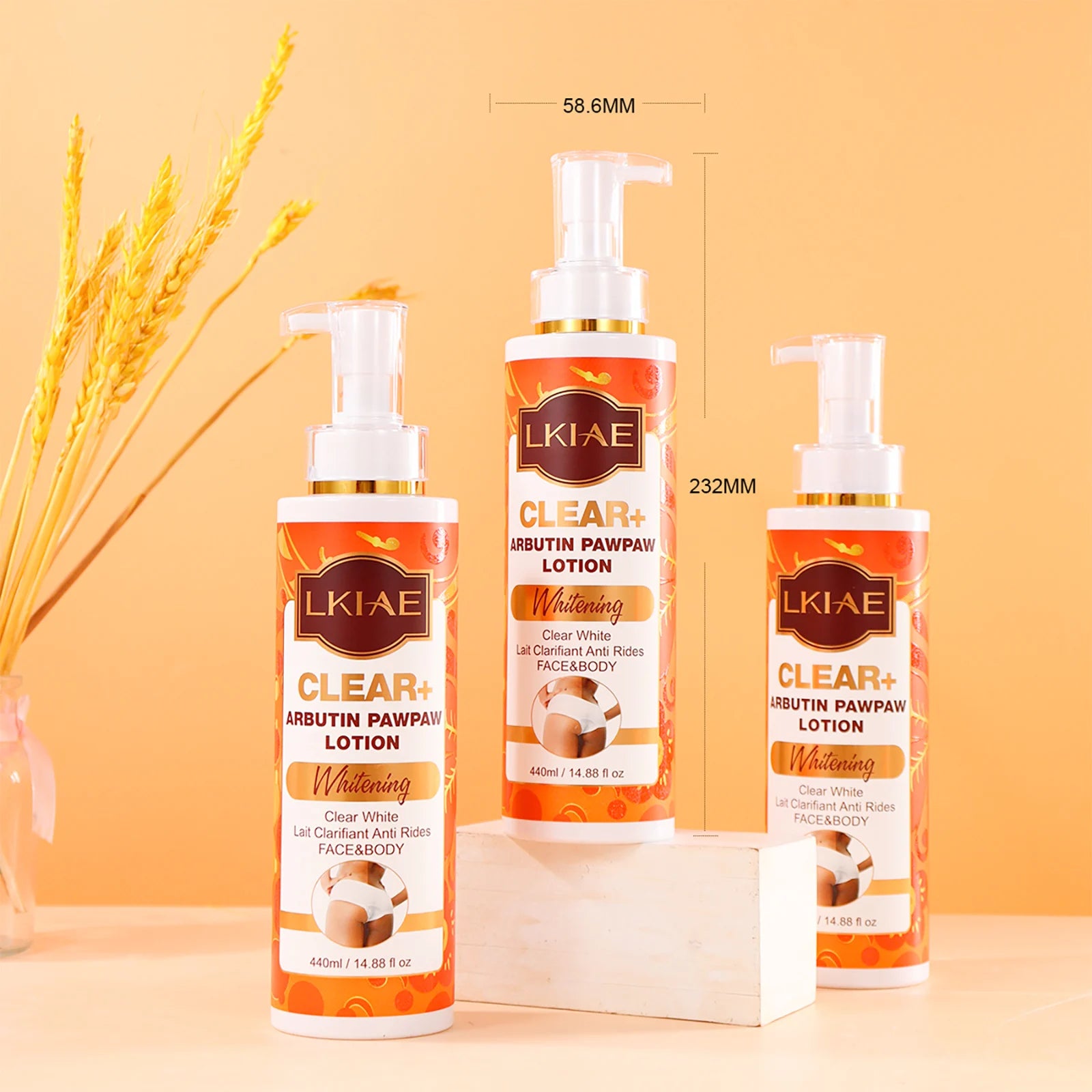 LKIAE Clear Arbutin Pawpaw Whitening Body Lotion, Moisturizing Cream, Improve Rough Skin, Remove Dark Spots, Melanin - Shello's Creative Boutique