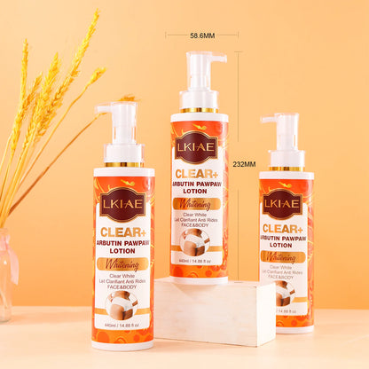 LKIAE Clear Arbutin Pawpaw Whitening Body Lotion, Moisturizing Cream, Improve Rough Skin, Remove Dark Spots, Melanin - Shello's Creative Boutique