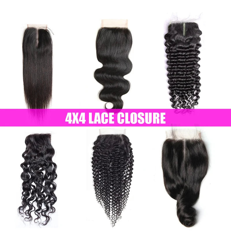 13x4 HD Transparent Lace Frontal 100% Human Hair Pre plucked Bleached Knots Natural Hair Line With Baby Hair 4x4 Lace Closure Shello's Creative Boutique