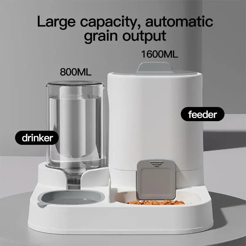 Dual-Purpose Pet Feeder & Water Dispenser - Large Capacity for Dogs & Cats