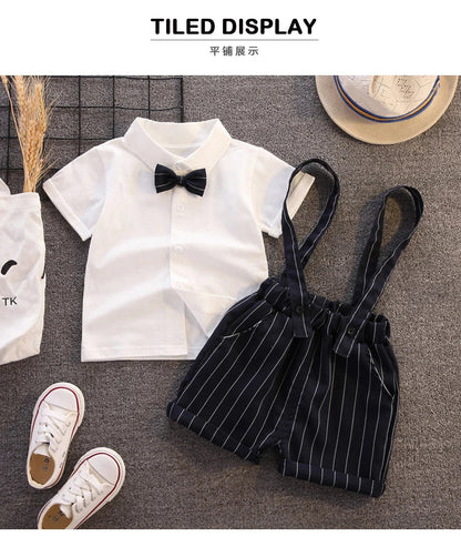 Kids Boys Clothing Sets Baby Tee Shirt + Overalls Pants Infant Toddler Children Wears T-shirt + Shorts Outfits Suits 1-4 Years Shello's Creative Boutique