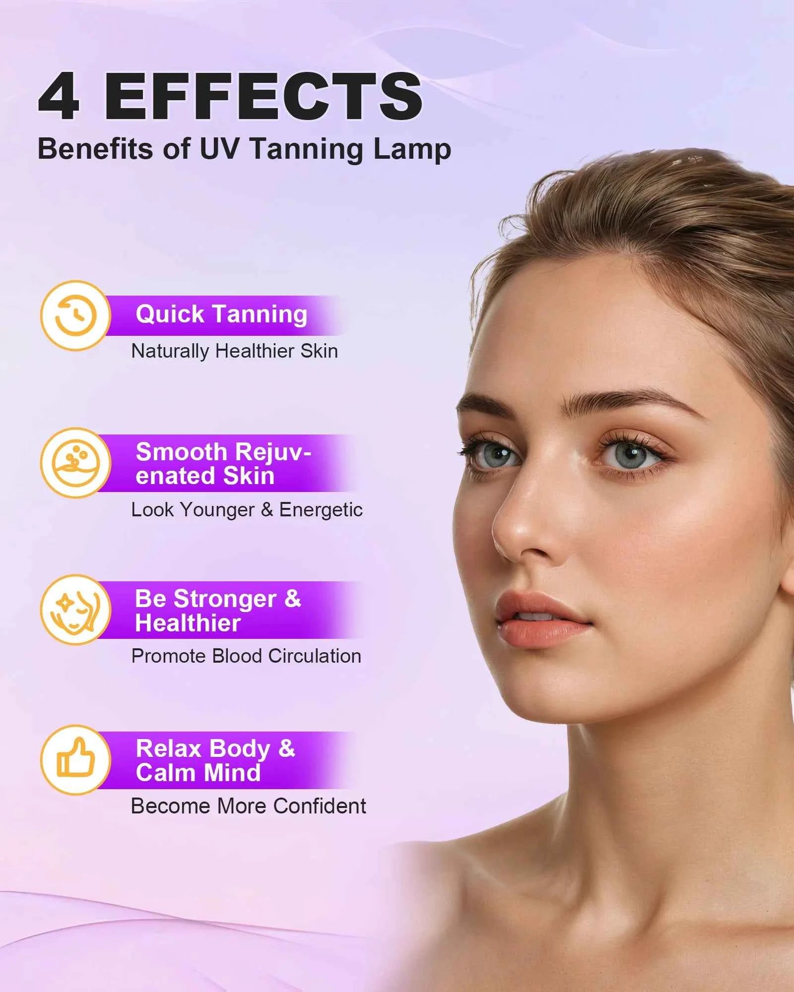 50W Tanning Lamp for Home Whole Body 250 PCS Blue light 460nm Tanning Solarium for Antique Bronze Skin with Eye Mask