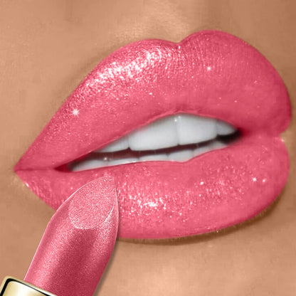 High Pigmented Shiny Lipstick,Stain Resistant,Long-Lasting,Glossy Waterproof Lipstick Shimmering Makeup Valentine'S Day Gift - Shello's Creative Boutique