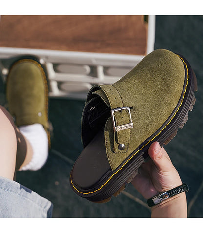 Men's Summer Half Slippers - Non-Slip Beach Clogs Casual Leather Sandals