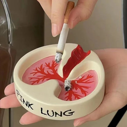 Pink Lung Ashtray – Funny Resin Desktop Cigarette Ash Tray