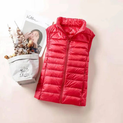Women's Ultra Light Down Vest – Slim Sleeveless Windproof Gilet Jacket