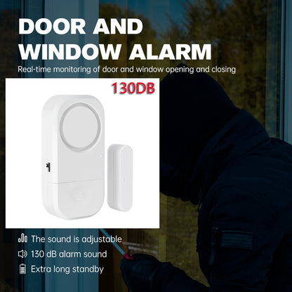 Wireless Door Opening Sensor Alarm with 130dB Alert & Time Delay