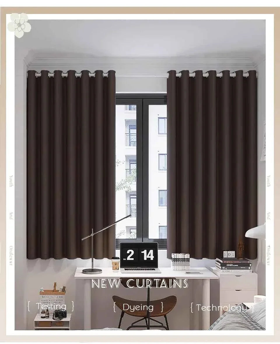 Modern Blackout Curtains - Thermal Insulated Short Drapes for Kitchen & Bedroom (95% Light Blocking) - Shello's Creative Boutique