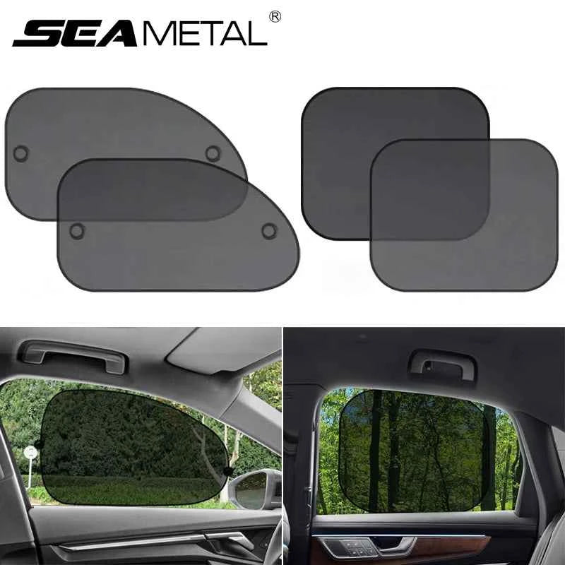 SEAMETAL Car Sun Shade Side Window Curtain Front Rear Window Sunshade Summer UV Blocking Suction Cup Car Sun Protection Curtains