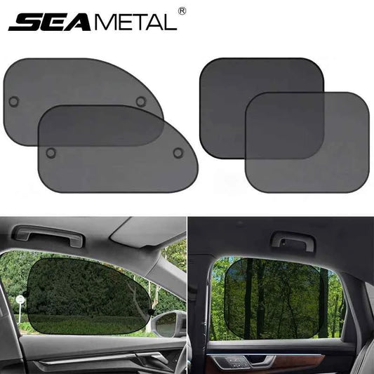 SEAMETAL Car Sun Shade Side Window Curtain Front Rear Window Sunshade Summer UV Blocking Suction Cup Car Sun Protection Curtains