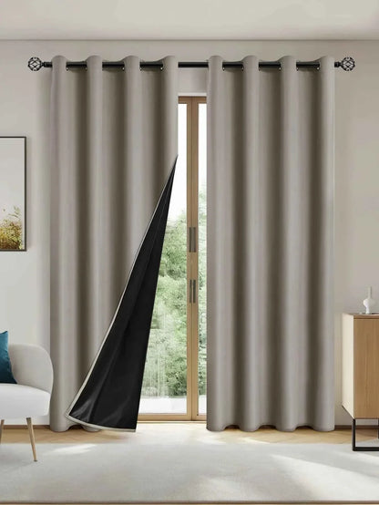 Solid Blackout Curtains with Grommets - Total Privacy Drapes for Bedroom - Shello's Creative Boutique