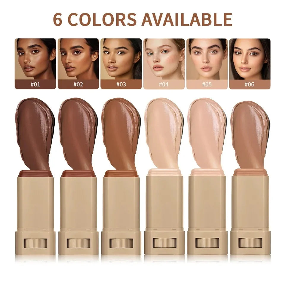6Color Tinted Foundation Cream Stick Waterproof Lasting Oil-control Cover Acne Makeup Smooth Moisturize Concealer Serum Balm - Shello's Creative Boutique