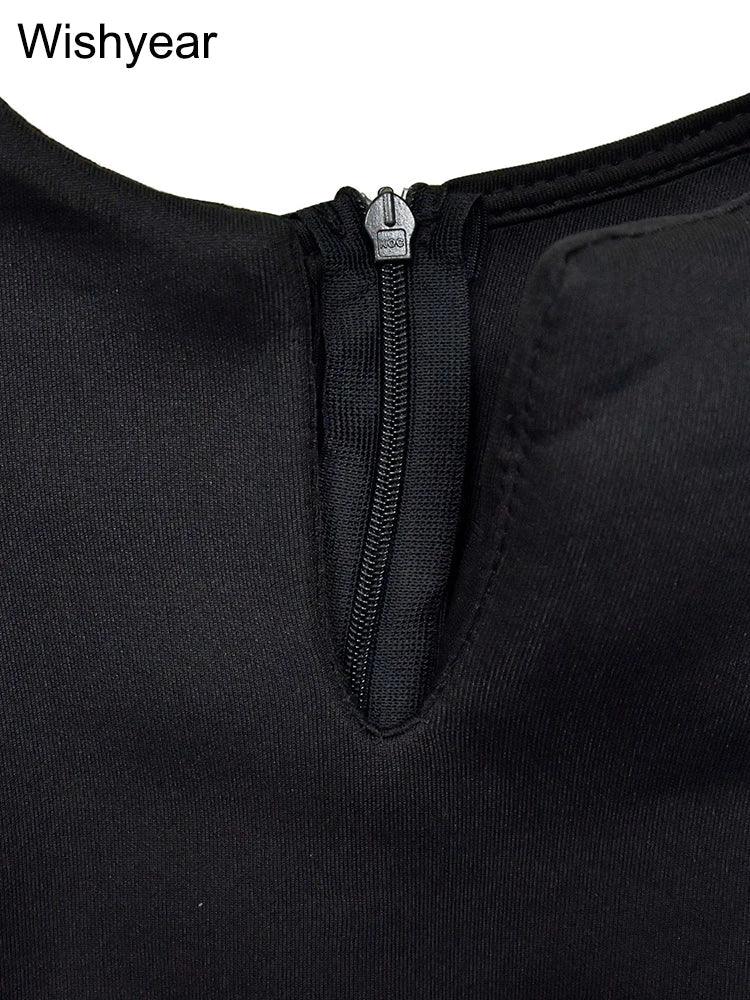 Flare Sleeve Bodycon Midi Dress - High Side Split with Ruffle Detail for Evening & Party - Shello's Creative Boutique