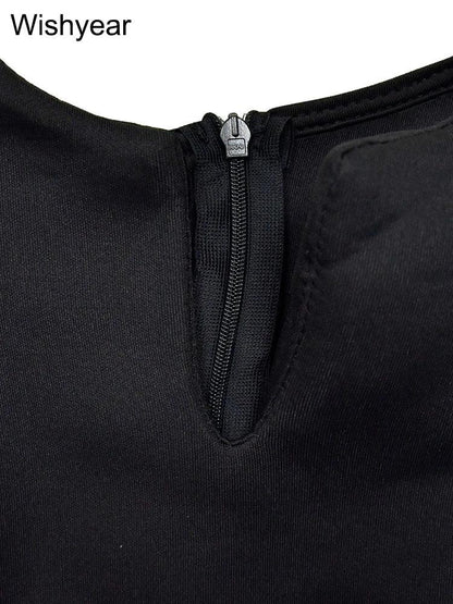 Flare Sleeve Bodycon Midi Dress - High Side Split with Ruffle Detail for Evening & Party - Shello's Creative Boutique