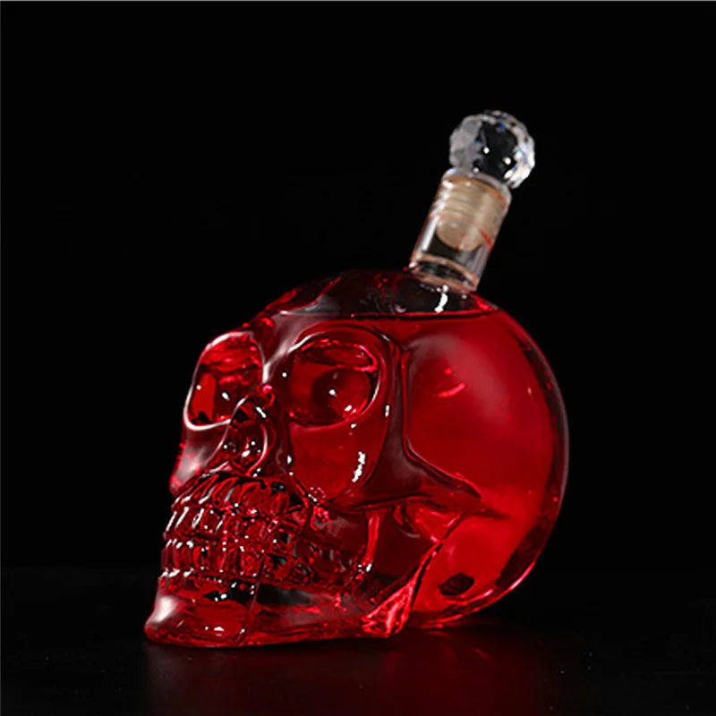 Skull Head Crystal Decanter & Glass Set – Gothic Bar Whisky Vodka Wine Spirits