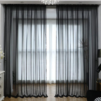 Sheer White Tulle Curtains – Elegant Voile Window Drapes - Shello's Creative Boutique