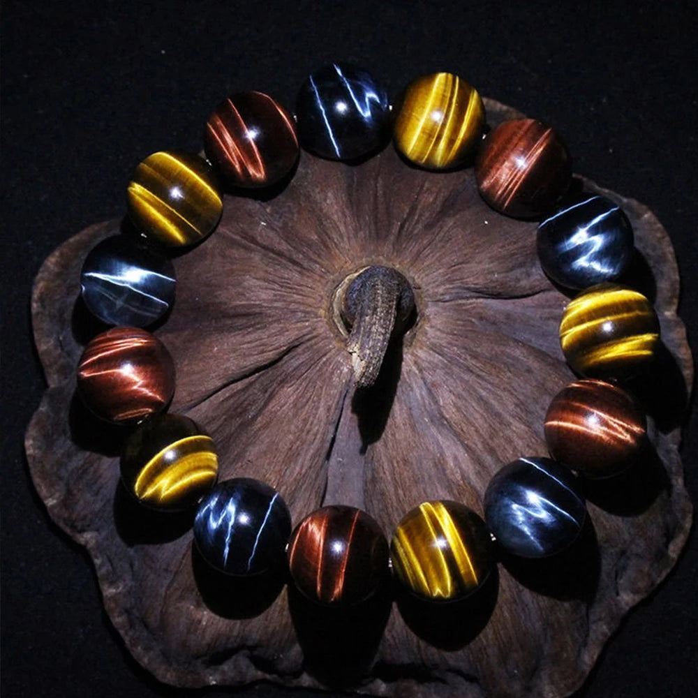 Tiger Eye Crystal Bead Bracelet – Natural Stone Healing Jewellery for Men & Women