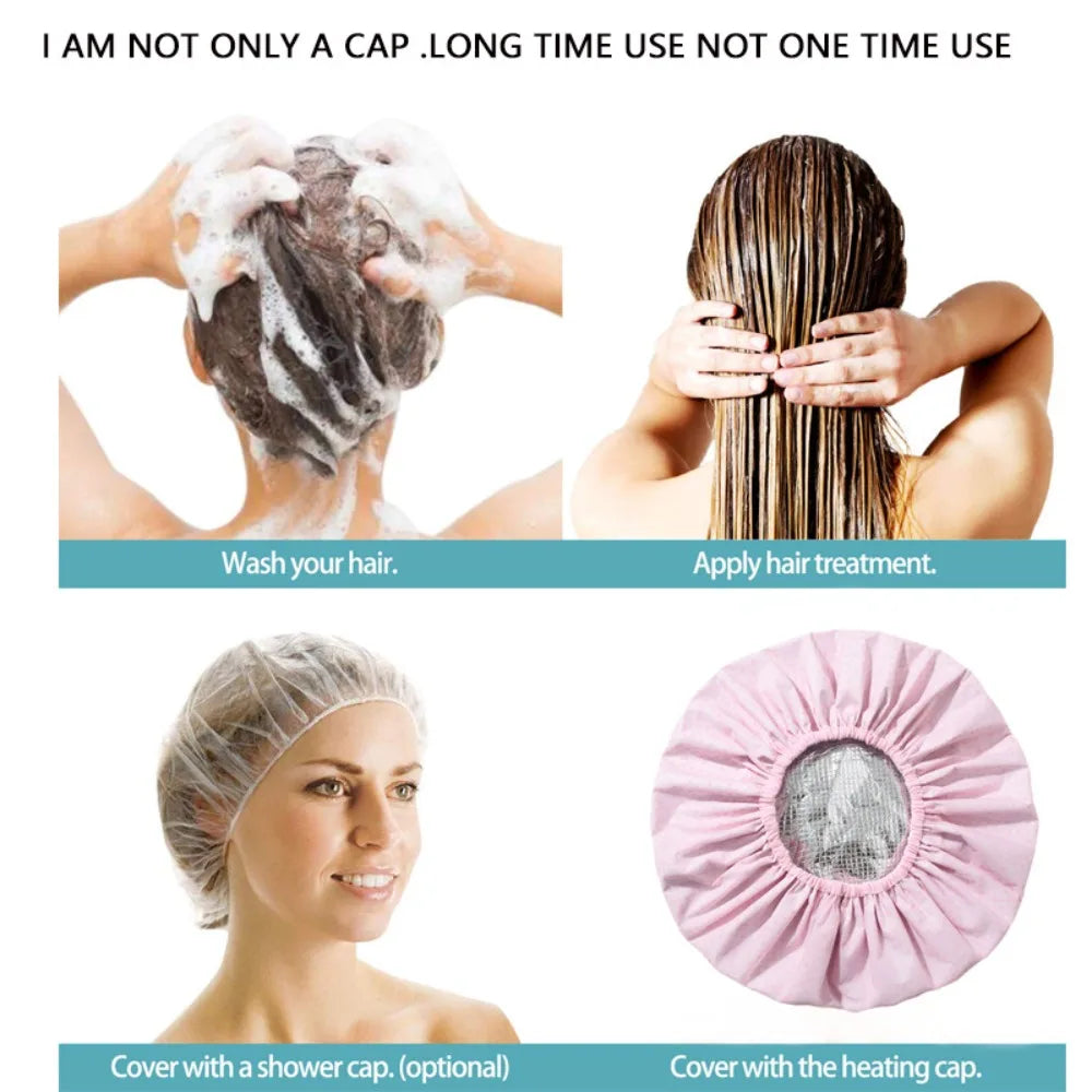Self-Heating Steam Hair Mask Cap – Tin Foil Shower Cap for Deep Conditioning & Hair Treatment