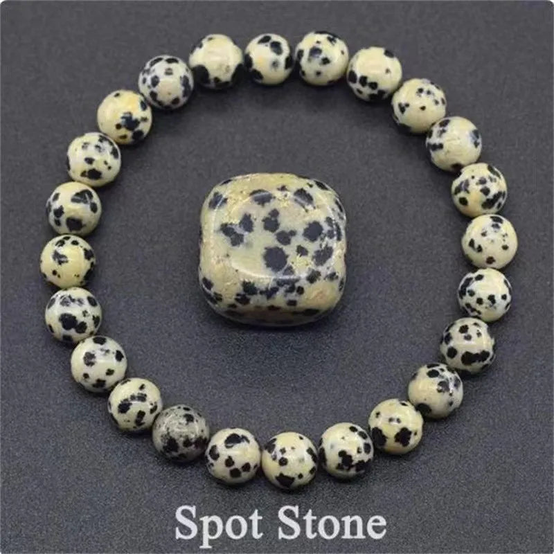 8mm Natural Stone Beaded Bracelet – Amethyst, Crystal, Agate & Tiger Eye