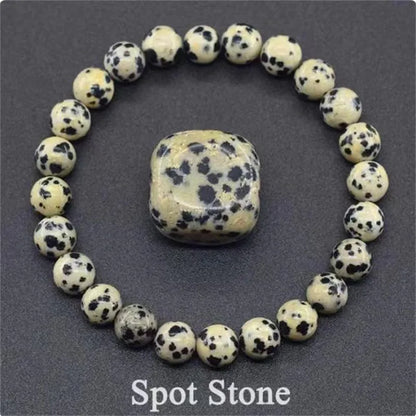 8mm Natural Stone Beaded Bracelet – Amethyst, Crystal, Agate & Tiger Eye