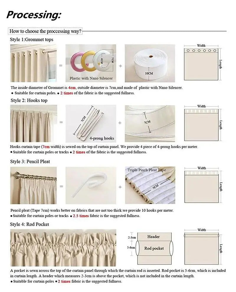 European Luxury Full Blackout Curtains - Heat Insulation & Acoustic Drapes with White Tulle - Shello's Creative Boutique