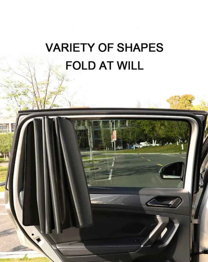 SEAMETAL 2Pcs Car Side Window Sun Shade Curtain Summer Sun Protection Sunshade Cover UV Reflective Magnetic Car Privacy Curtains