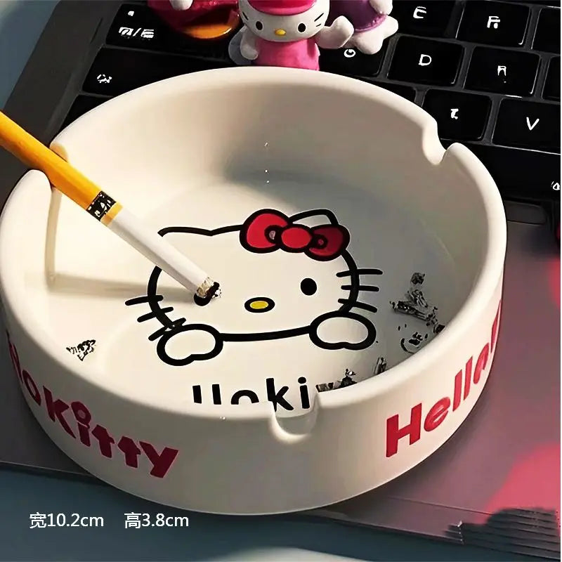 Kawaii Cartoon Character Glass Ashtray – Cute Home Décor Ash Holder Desktop Gift
